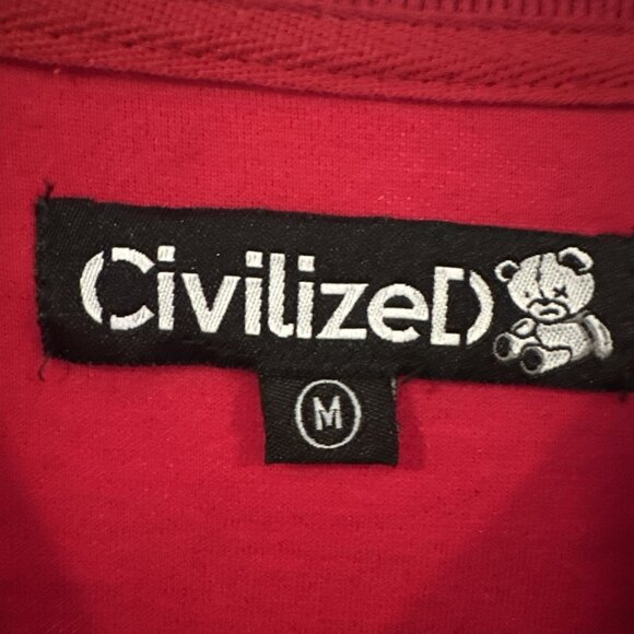 CIVILIZED BEAR CORE HOODIE SET Men’s Size M Red Cozy Preppy Y2k Vtg Retro - Picture 5 of 7